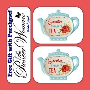 🌺 New Pioneer Woman Sweet Rose Tea Bag Holders, Set of 2